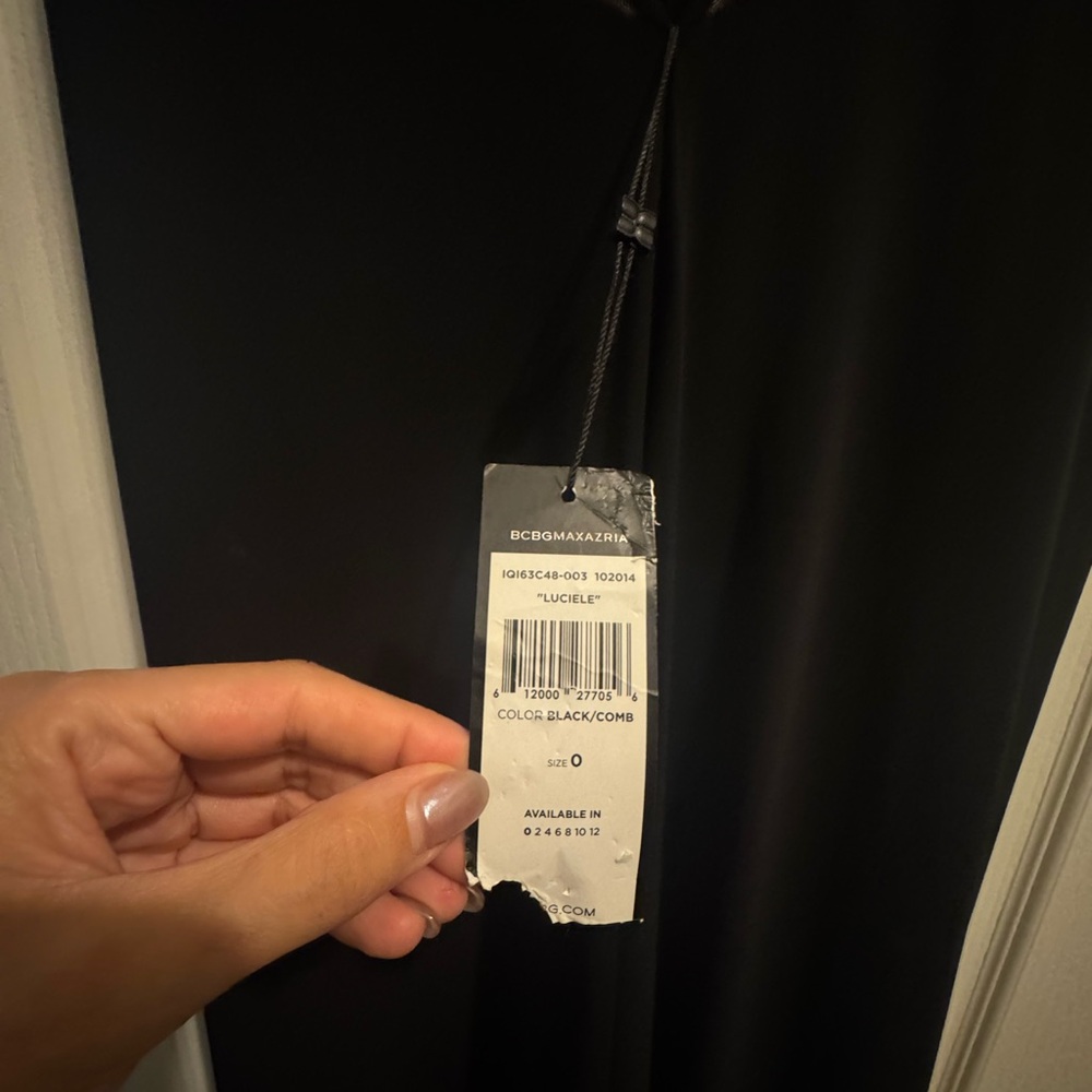 BCBGMaxAzria Luciele Black Maxi Dress with Silver Accents. Size 0. NWT. - Picture 8 of 9